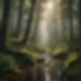 Forest Ecosystem Alterations A lush forest ecosystem showing changes in vegetation due to climate change