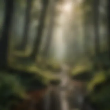 Forest Ecosystem Alterations A lush forest ecosystem showing changes in vegetation due to climate change