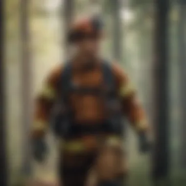 Training session for using firefighter harnesses