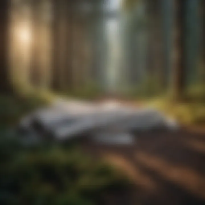 The Interconnection of Paper Consumption and American Forests Illustration of American forests and paper consumption