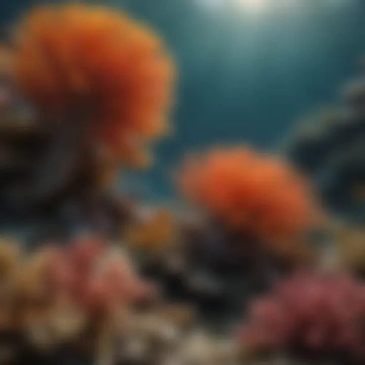 Biodiverse marine life in a thriving coral reef ecosystem