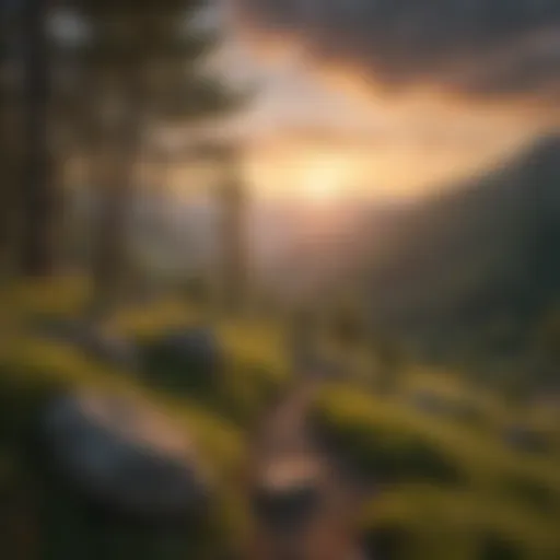 A breathtaking view of the Green Mountains at sunset
