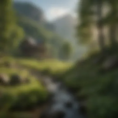 A historic site nestled within the mountainous landscape