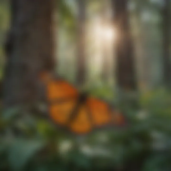 Ecosystems Supporting Monarch Butterflies Lush landscape showcasing diverse ecosystems that support monarch butterfly populations