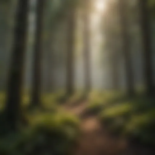 A lush forest with newly planted trees symbolizing reforestation efforts.