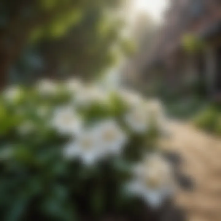 Urban Biodiversity with Gardenias Gardenia plants in a vibrant urban garden setting