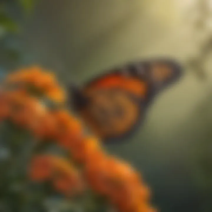 Monarch butterflies resting on a vibrant orange flower