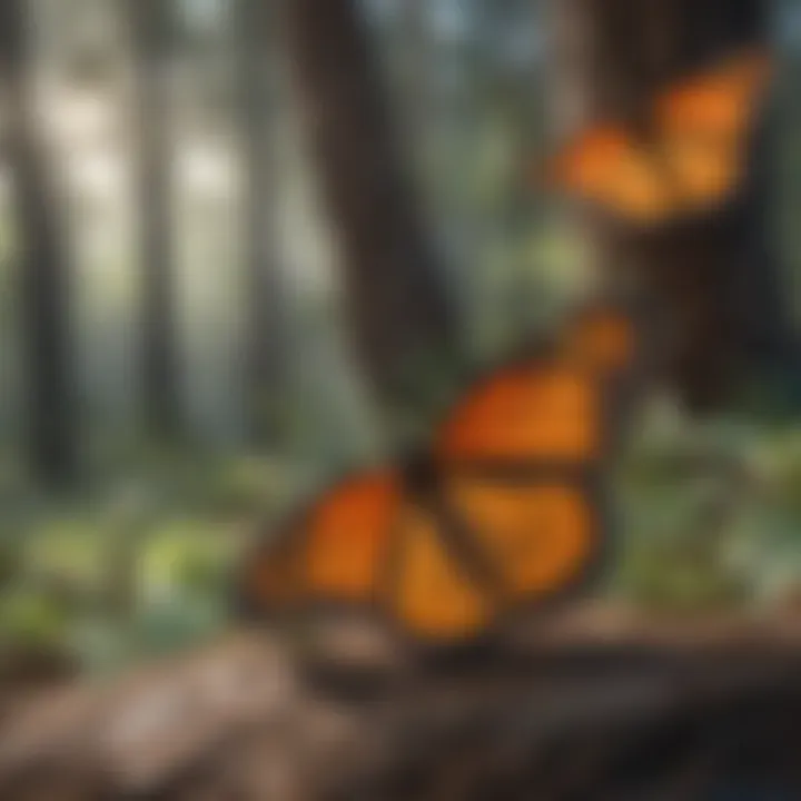 A breathtaking view of a monarch butterfly forest habitat