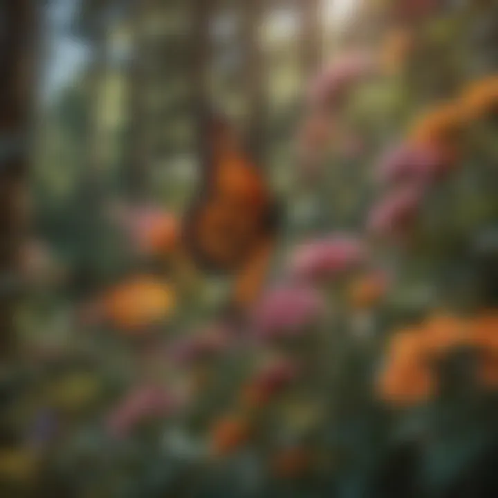 Floral Diversity and Monarch Butterflies Diverse floral species attracting monarch butterflies