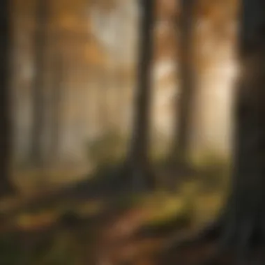 Diverse ecosystem thriving around newly planted trees.