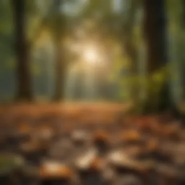 A close-up of tree leaves filtering sunlight.