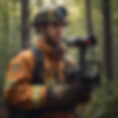 Firefighter Using Thermal Imaging Camera