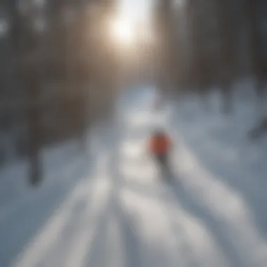 Thrilling Downhill Adventure at Bretton Woods Skiers enjoying a thrilling downhill run at Bretton Woods