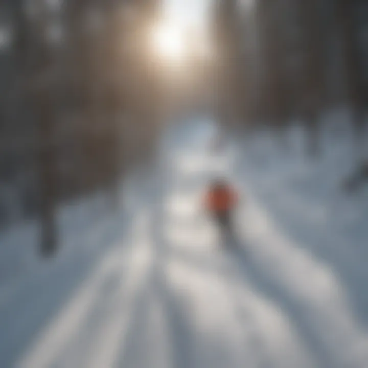 Thrilling Downhill Adventure at Bretton Woods Skiers enjoying a thrilling downhill run at Bretton Woods