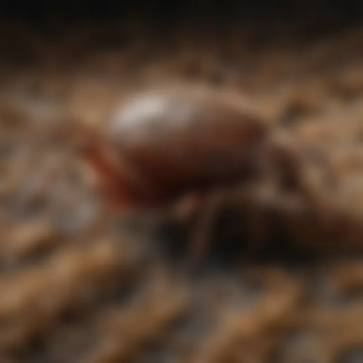 Close-up of a tick on animal fur