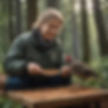 Feathered Companion's Joy Happy pet owner feeding Hartz Medium Bird Food to their feathered friend