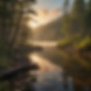 Breathtaking view of sunrise over a fishing spot