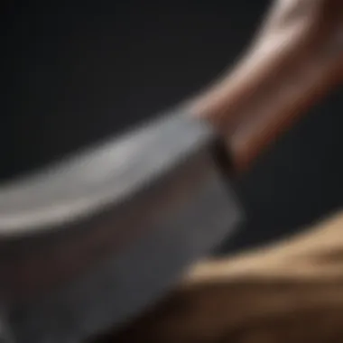 Finely Honed Axe Edge Close-up of axe blade after sharpening