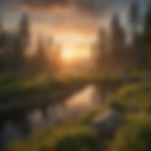 Tranquil Sunset Over Greenery