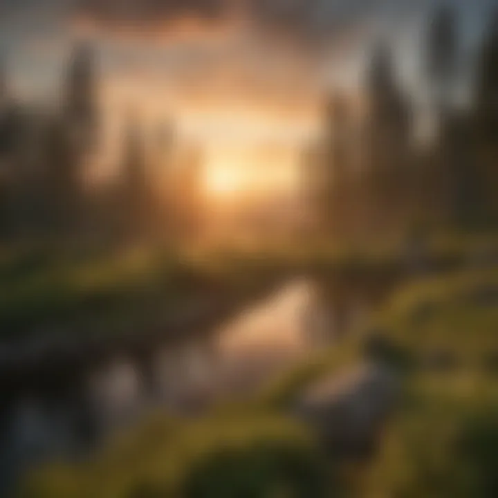 Tranquil Sunset Over Greenery