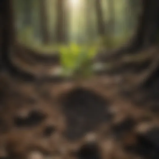 Lush green tree sapling growing in fertile soil