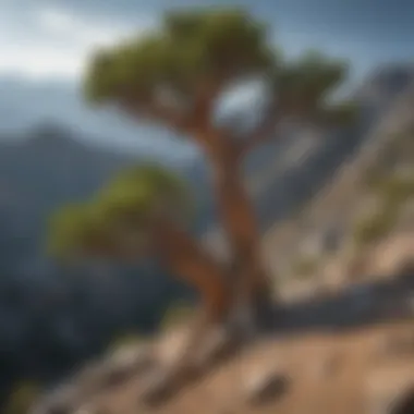 Great Basin Bristlecone Pine: The Ancient Sentinel A solitary Great Basin Bristlecone Pine standing majestically on a rugged mountain slope