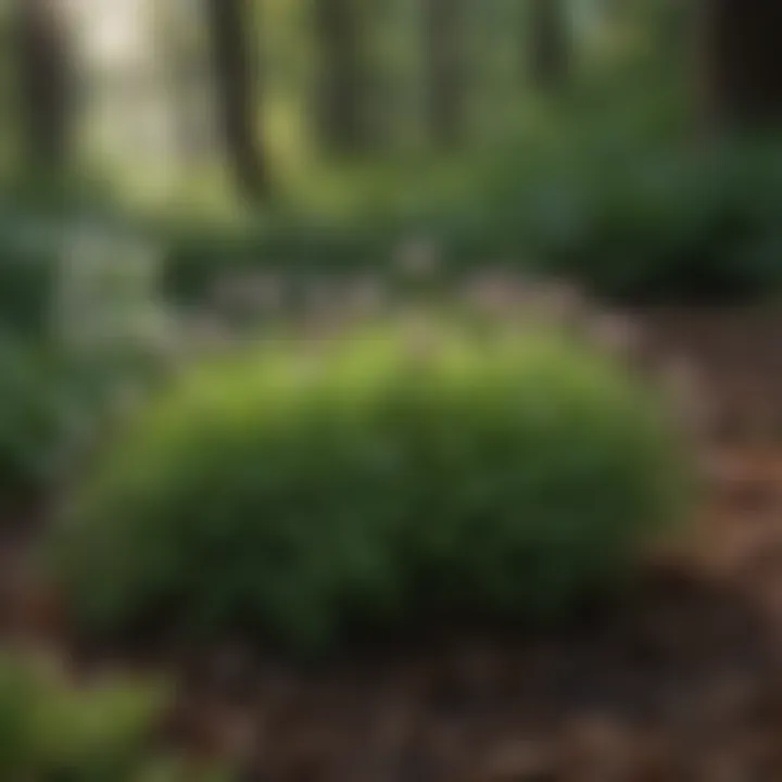 Landscape design featuring Trifolium repens as a ground cover, enhancing biodiversity