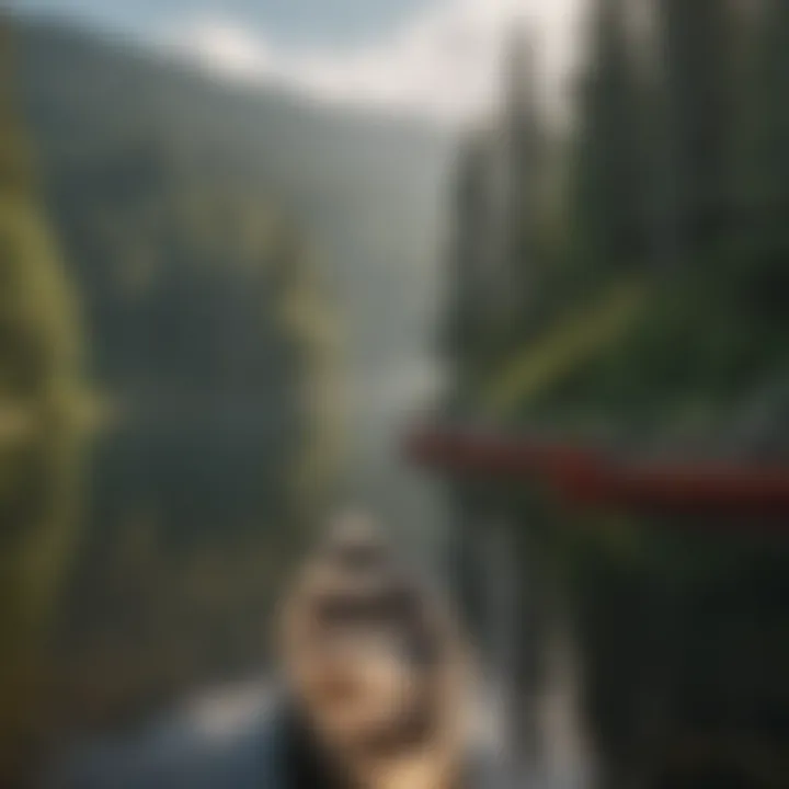 Trinity Lake Resort Dock with Canoes