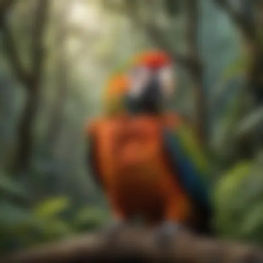 Tropical Parrot in Central American Rainforest