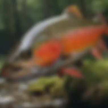 A colorful trout caught in the wild, showcasing the beauty of local fish species.