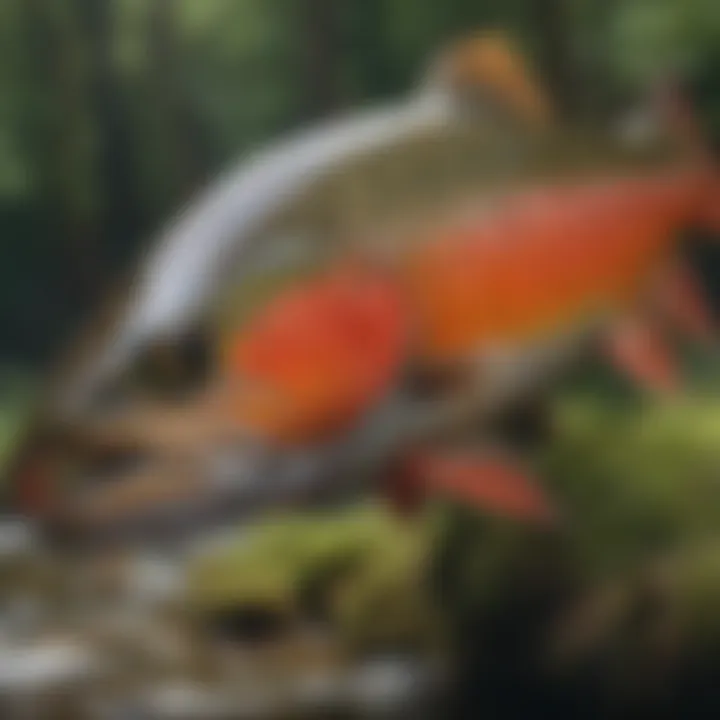 A colorful trout caught in the wild, showcasing the beauty of local fish species.