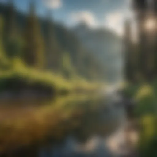 Idyllic Trout Fishing Setting in Idaho Trout fishing in a serene Idaho river