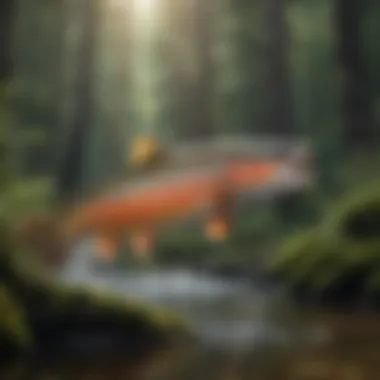 Elegant Trout Leaping in the Wild Trout leaping gracefully in natural habitat
