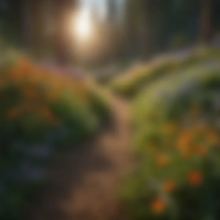 Colorful Wildflowers Blooming Along the Trail