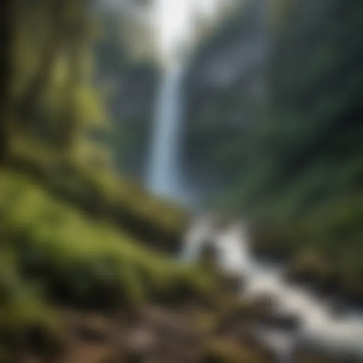 Majestic Waterfall Amidst Lush Greenery