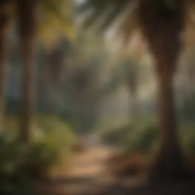 Ecological Interactions of Fan Palms Fan palms interacting with local wildlife in an ecosystem
