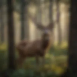 Majestic deer in South Carolina forest