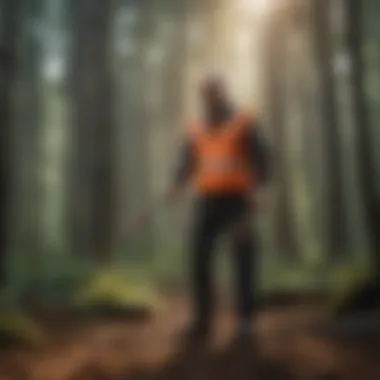 Professional applying groundwork brush killer with expertise