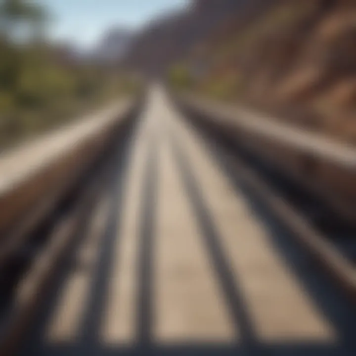 A detailed view of a bridge structure in Las Vegas showcasing inspection areas.