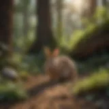 A cozy bunny habitat showcasing essential elements for a pet rabbit.