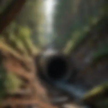 Close-up of a 10-foot culvert showcasing its engineering design