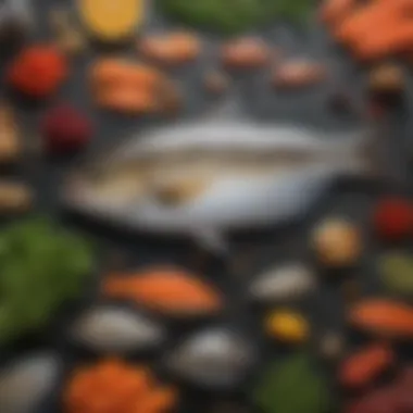 An infographic illustrating the nutritional benefits of various fish species.