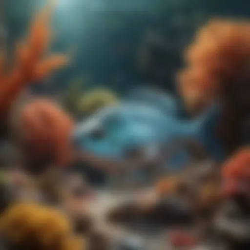 A vibrant underwater scene showcasing various fish species amidst coral reefs.