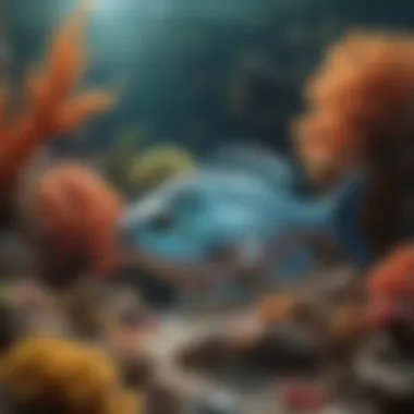 Diverse Fish Species in Their Natural Habitat A vibrant underwater scene showcasing various fish species amidst coral reefs.