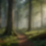 A lush forest showcasing diverse flora and fauna