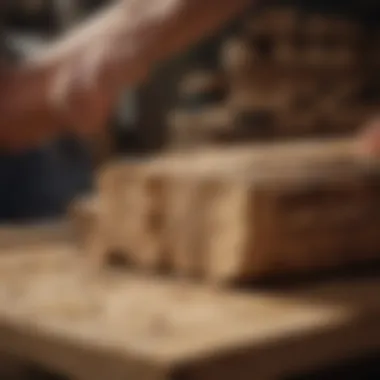 Selecting Hardwood Lumber A woodworking professional selecting hardwood lumber for a project.