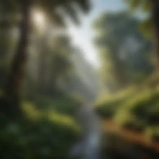 A panoramic view showcasing the lush landscapes of Hatcreek, highlighting its diverse flora and fauna.