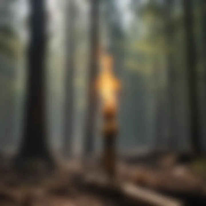 KCR drip torch in action during a controlled burn in a forested area