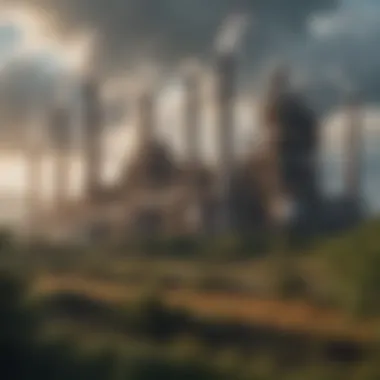 Industrial Facility with Emission Stacks