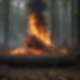 Michigan forest during a controlled burn